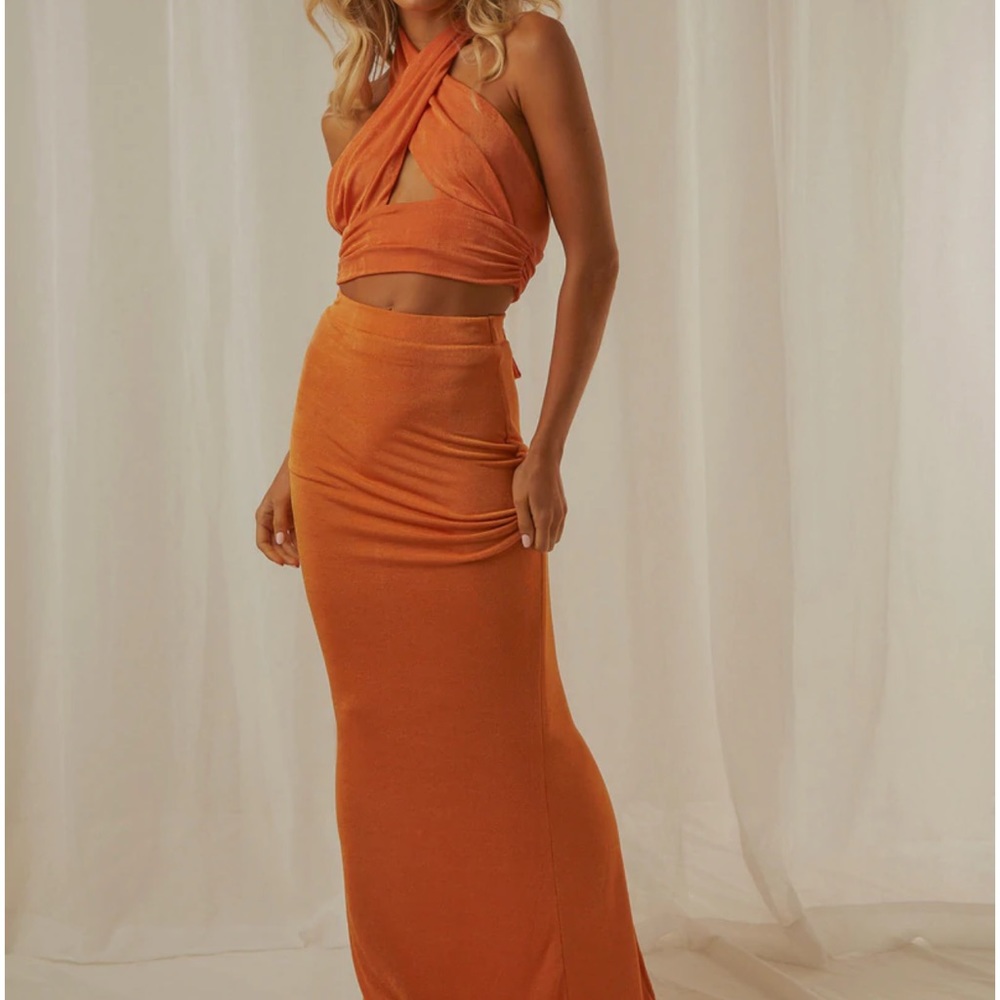 Peppermayo Orange Maxi Skirt